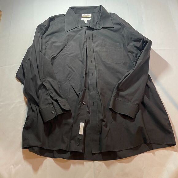 Gold Label Roundtree and Yorke Dress Shirt Mens 19-35 Big Black Non Iron EZ Wash - Picture 1 of 4